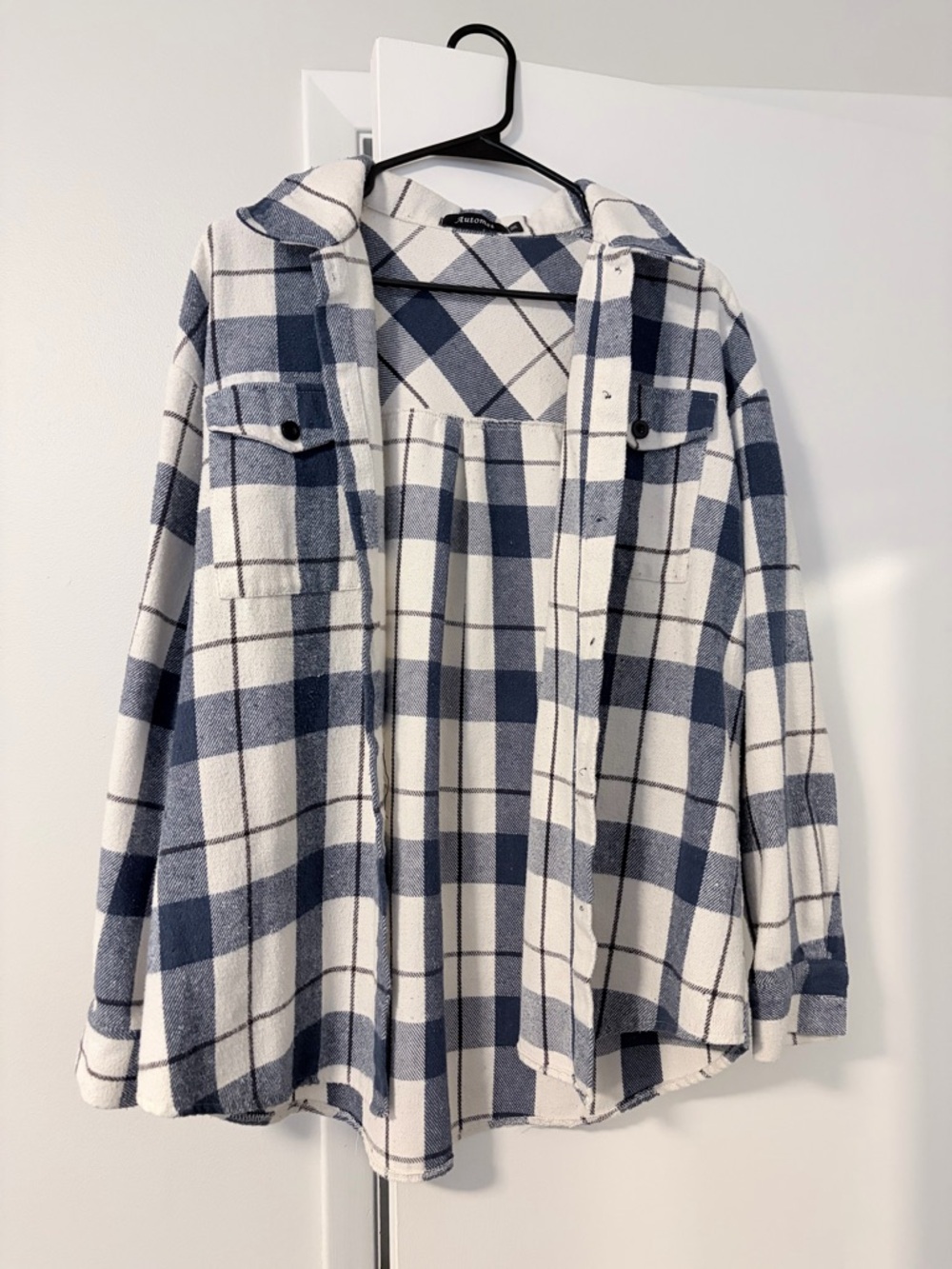 Unbranded Women's Navy & White Plaid Shacket